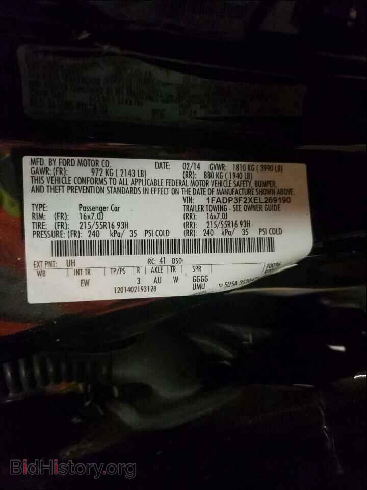 2014 FORD FOCUS - VIN: 1FADP3F2XEL269190 - Фото 10