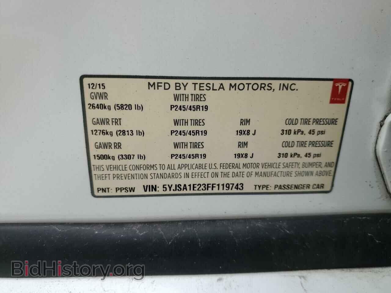 2015 TESLA MODEL S - VIN: 5YJSA1E23FF119743 - Photo 12