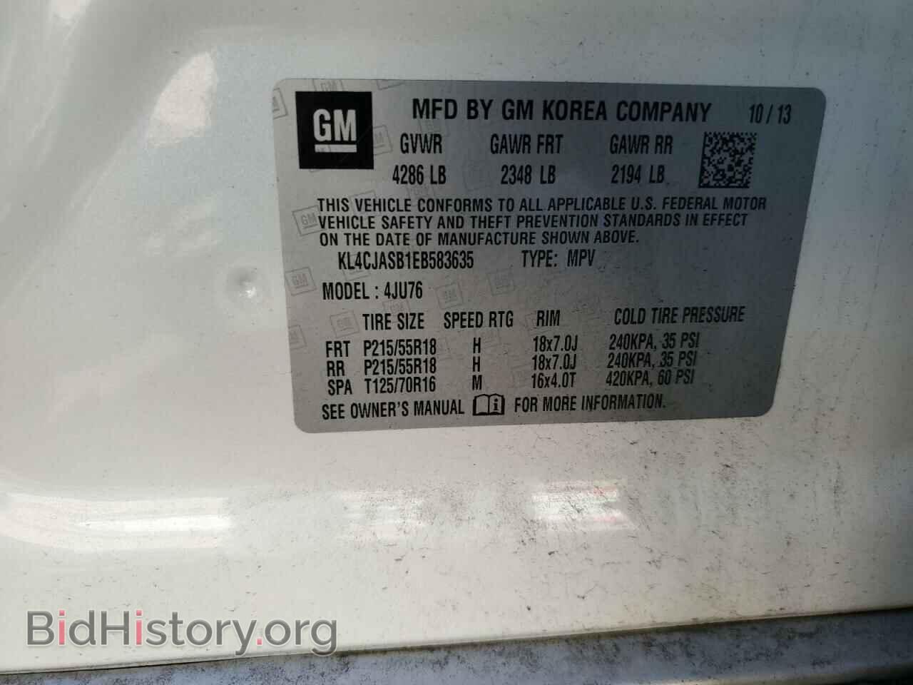 2014 BUICK ENCORE - VIN: KL4CJASB1EB583635 - Photo 12