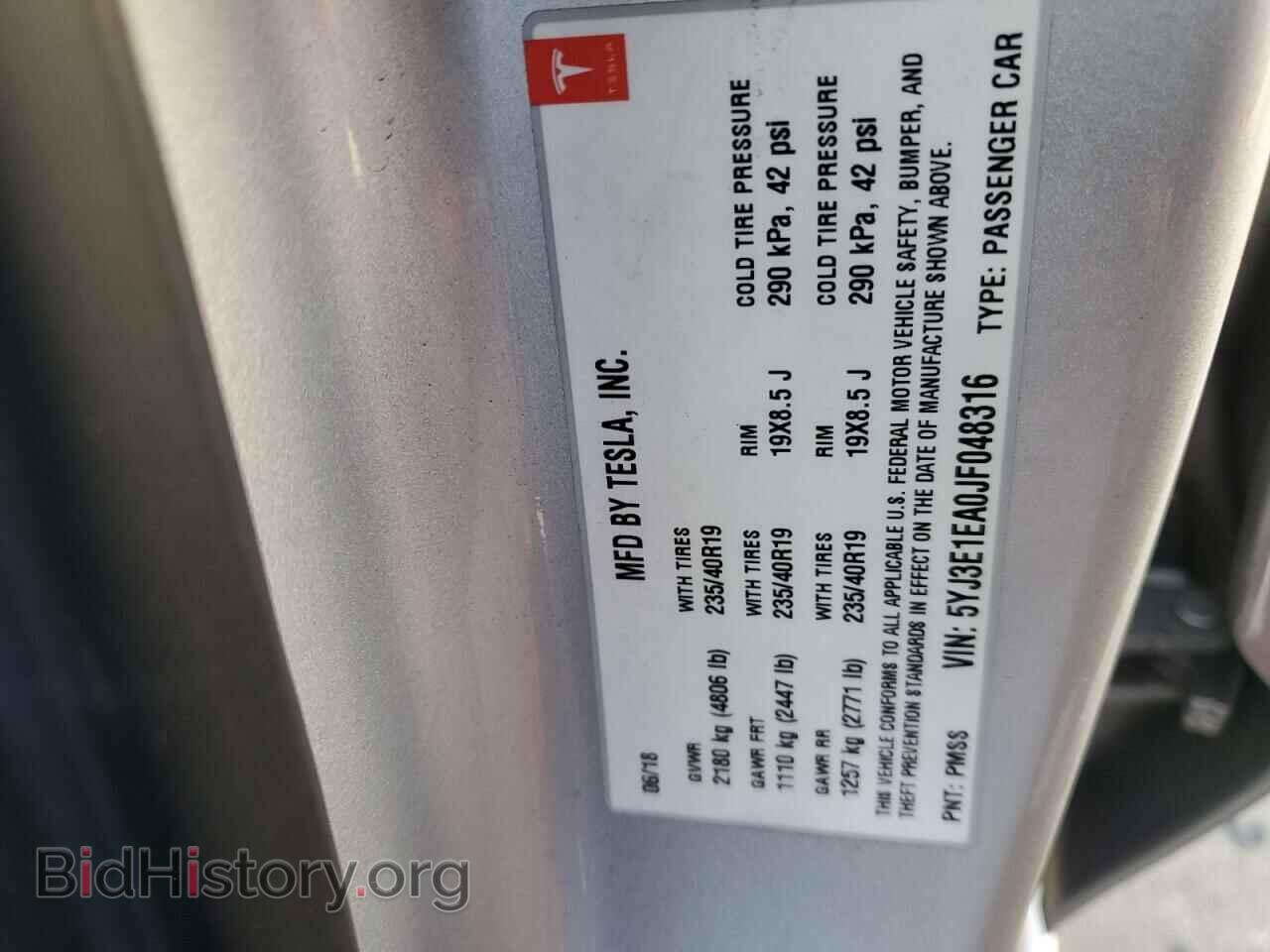 2018 TESLA MODEL 3 - VIN: 5YJ3E1EA0JF048316 - Фото 12