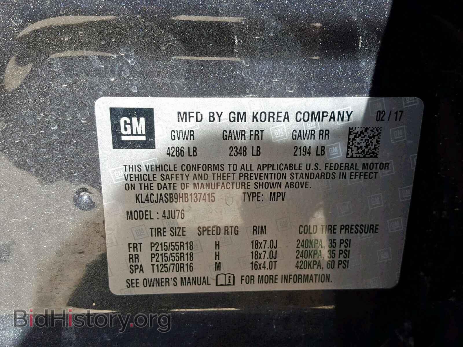 2017 BUICK ENCORE PRE - VIN: KL4CJASB9HB137415 - Photo 10