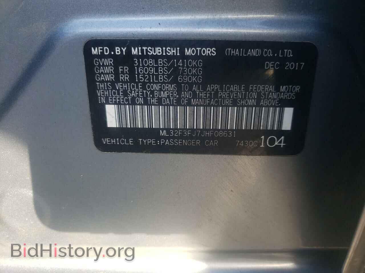 2018 MITSUBISHI MIRAGE - VIN: ML32F3FJ7JHF08631 - Фото 10