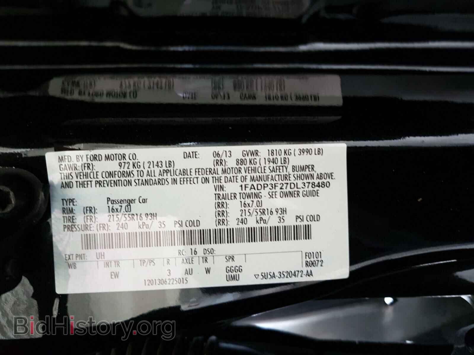 2013 FORD FOCUS - VIN: 1FADP3F27DL378480 - Фото 10