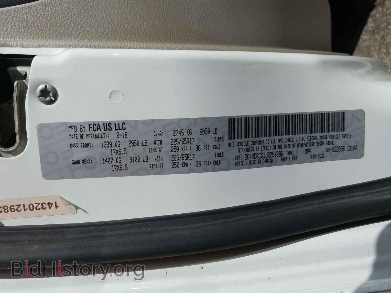 2018 DODGE CARAVAN - VIN: 2C4RDGCG1JR251386 - Фото 10