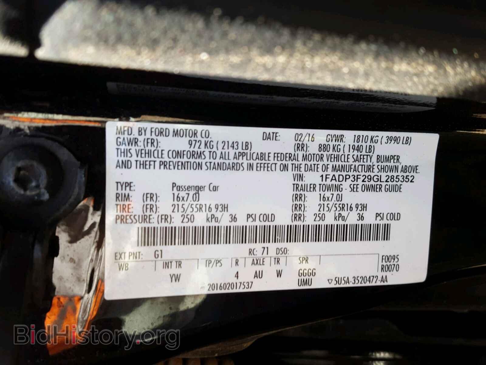 2016 FORD FOCUS SE - VIN: 1FADP3F29GL285352 - Photo 10