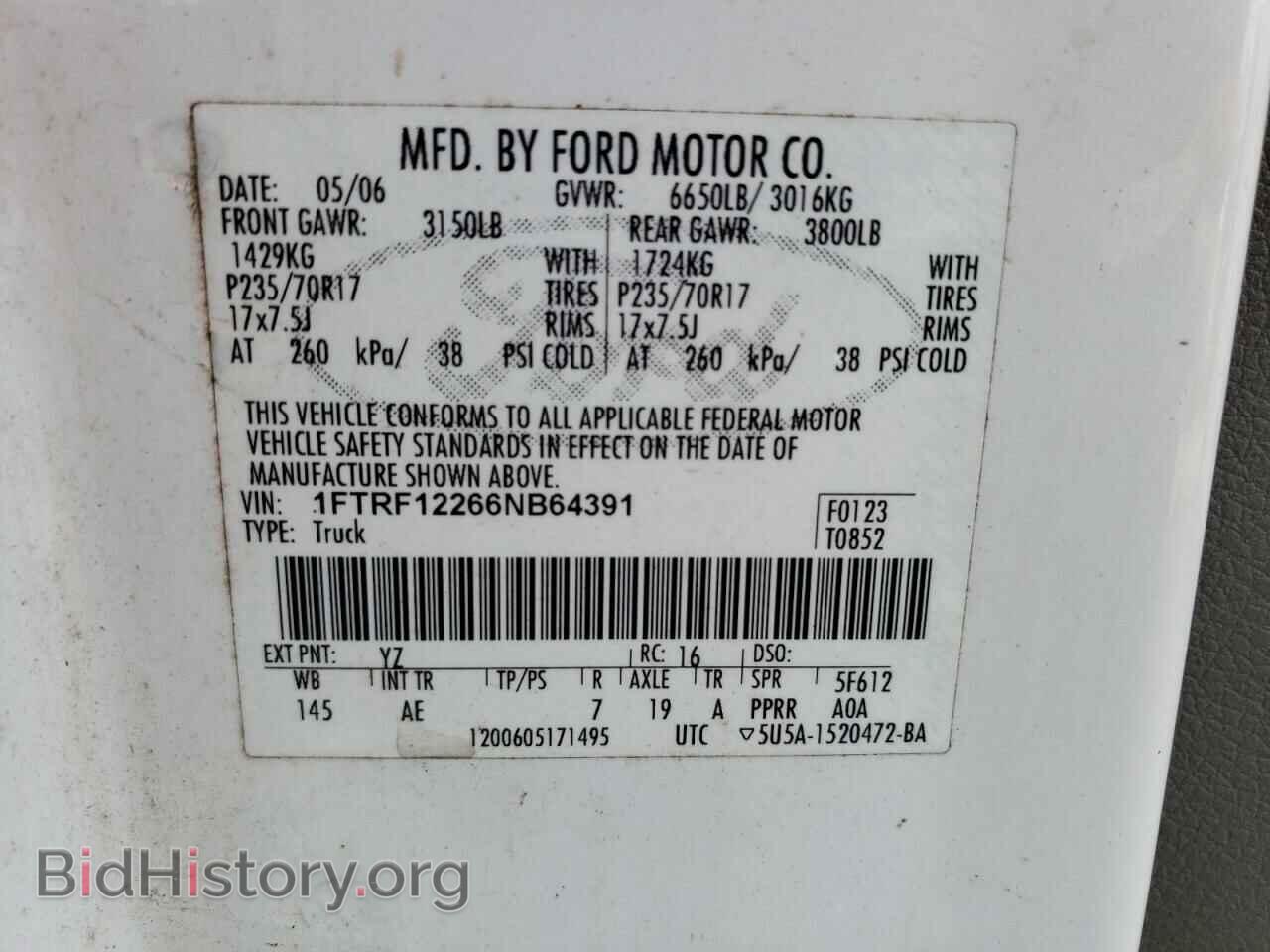 2006 FORD All Models - VIN: 1FTRF12266NB64391 - Photo 12
