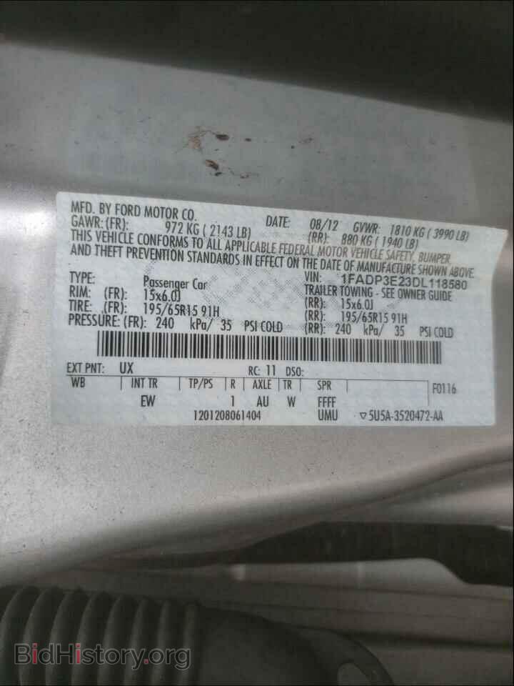 2013 FORD FOCUS - VIN: 1FADP3E23DL118580 - Photo 10
