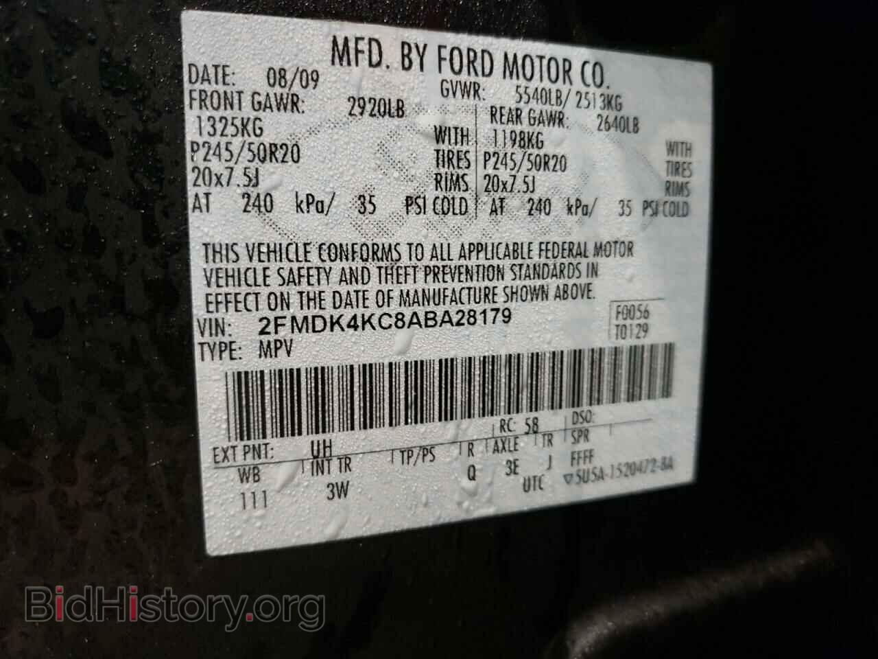 2010 FORD EDGE - VIN: 2FMDK4KC8ABA28179 - Фото 12