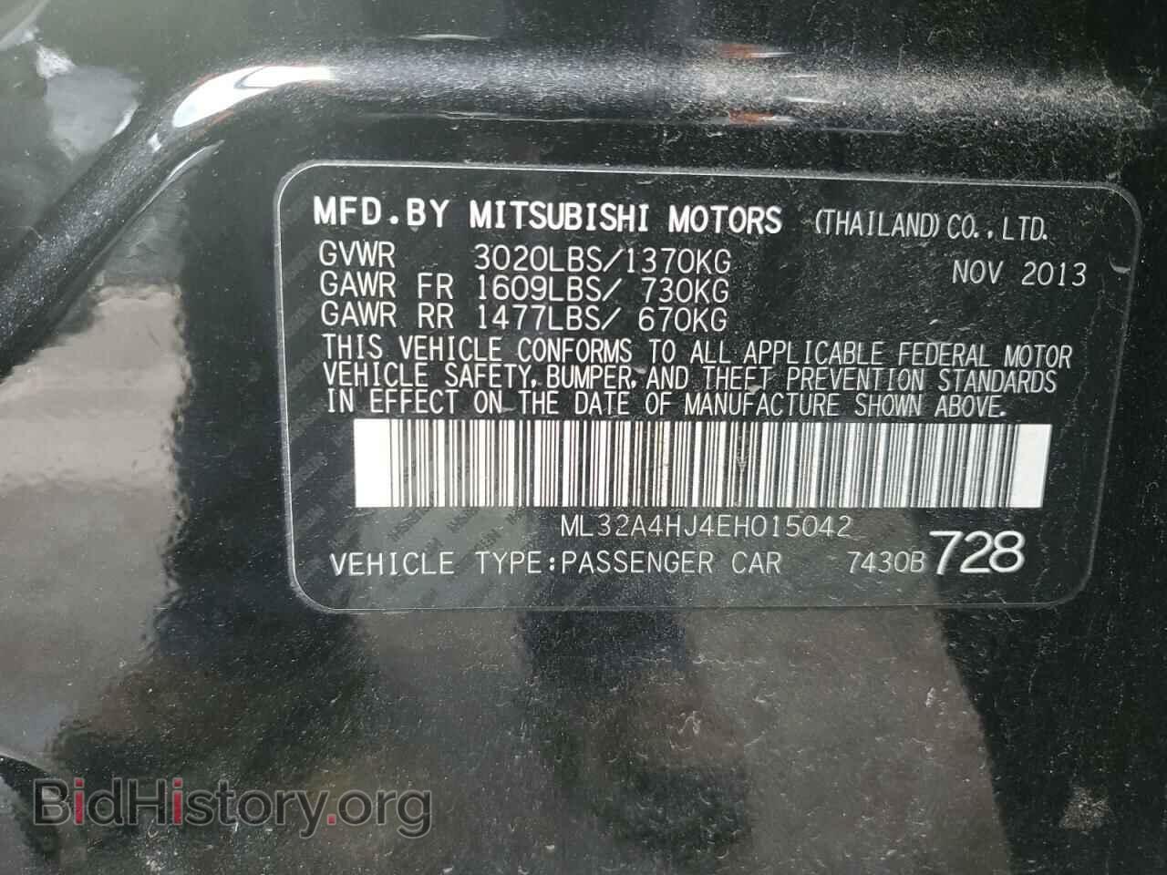2014 MITSUBISHI MIRAGE - VIN: ML32A4HJ4EH015042 - Фото 12