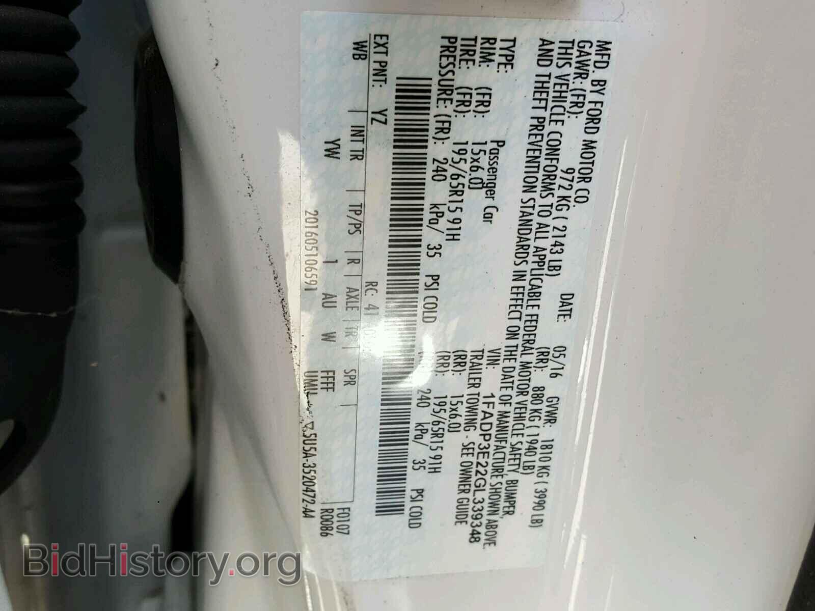 2016 FORD FOCUS - VIN: 1FADP3E22GL339348 - Фото 10