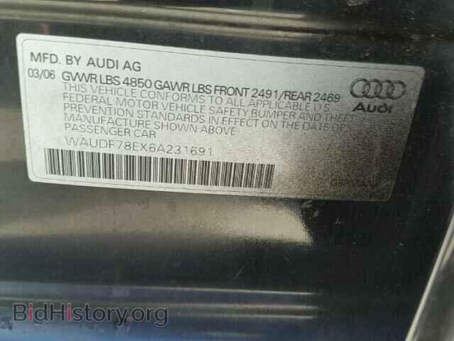 2006 AUDI A4 - VIN: WAUDF78EX6A231691 - Фото 10