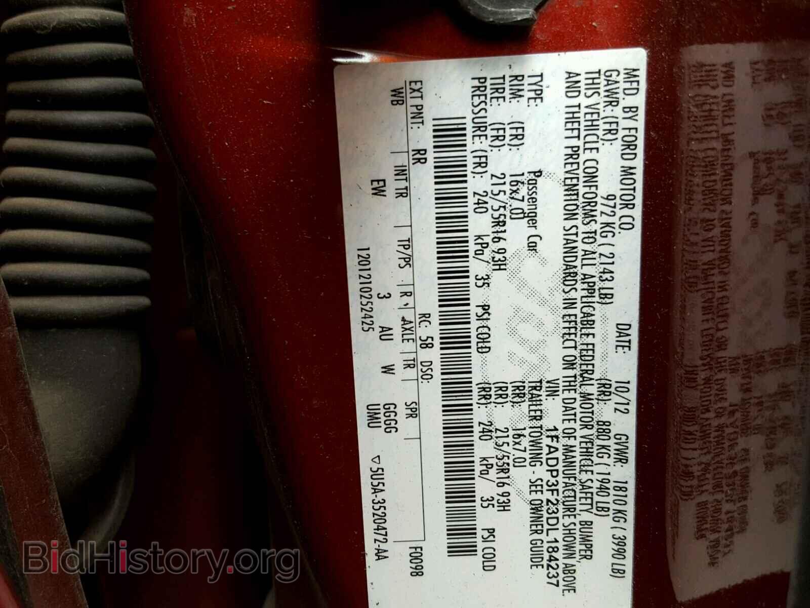 2013 FORD FOCUS - VIN: 1FADP3F23DL184237 - Фото 10