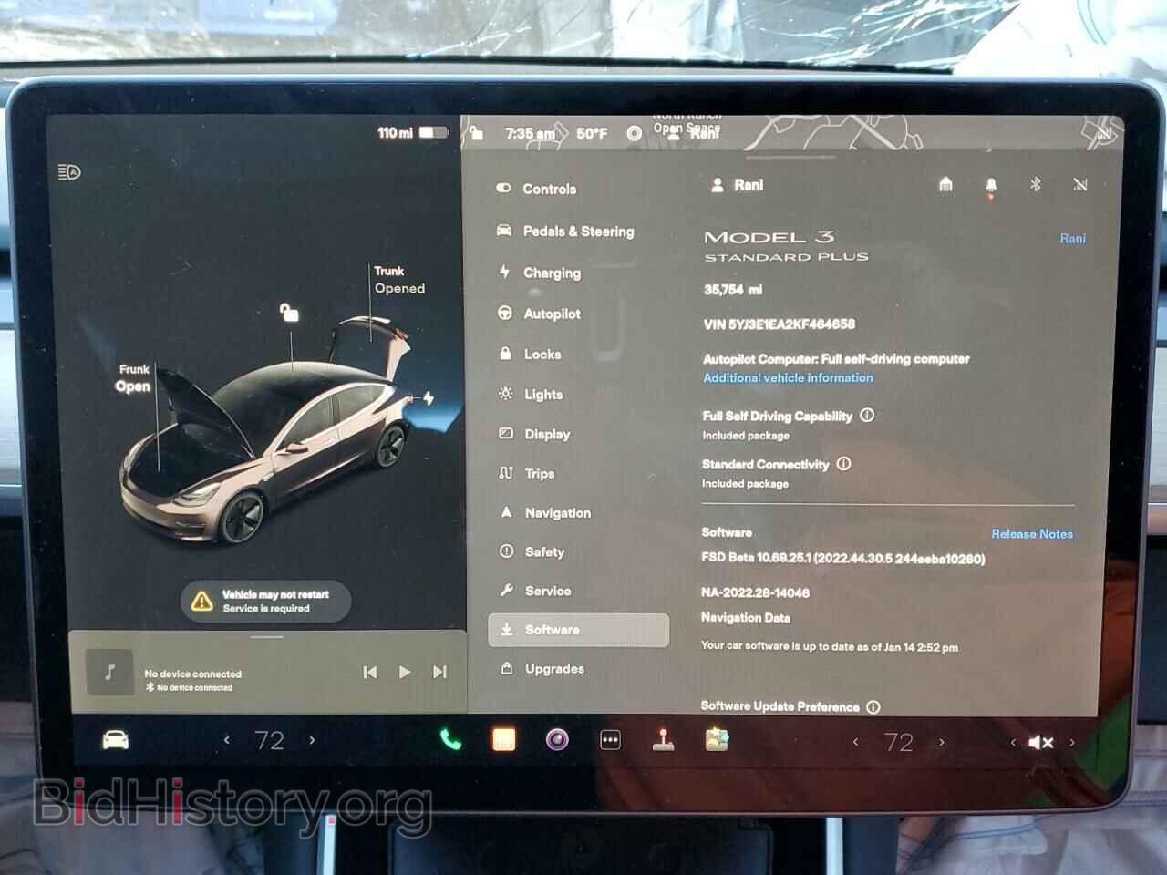 2019 TESLA MODEL 3 - VIN: 5YJ3E1EA2KF464658 - Фото 9