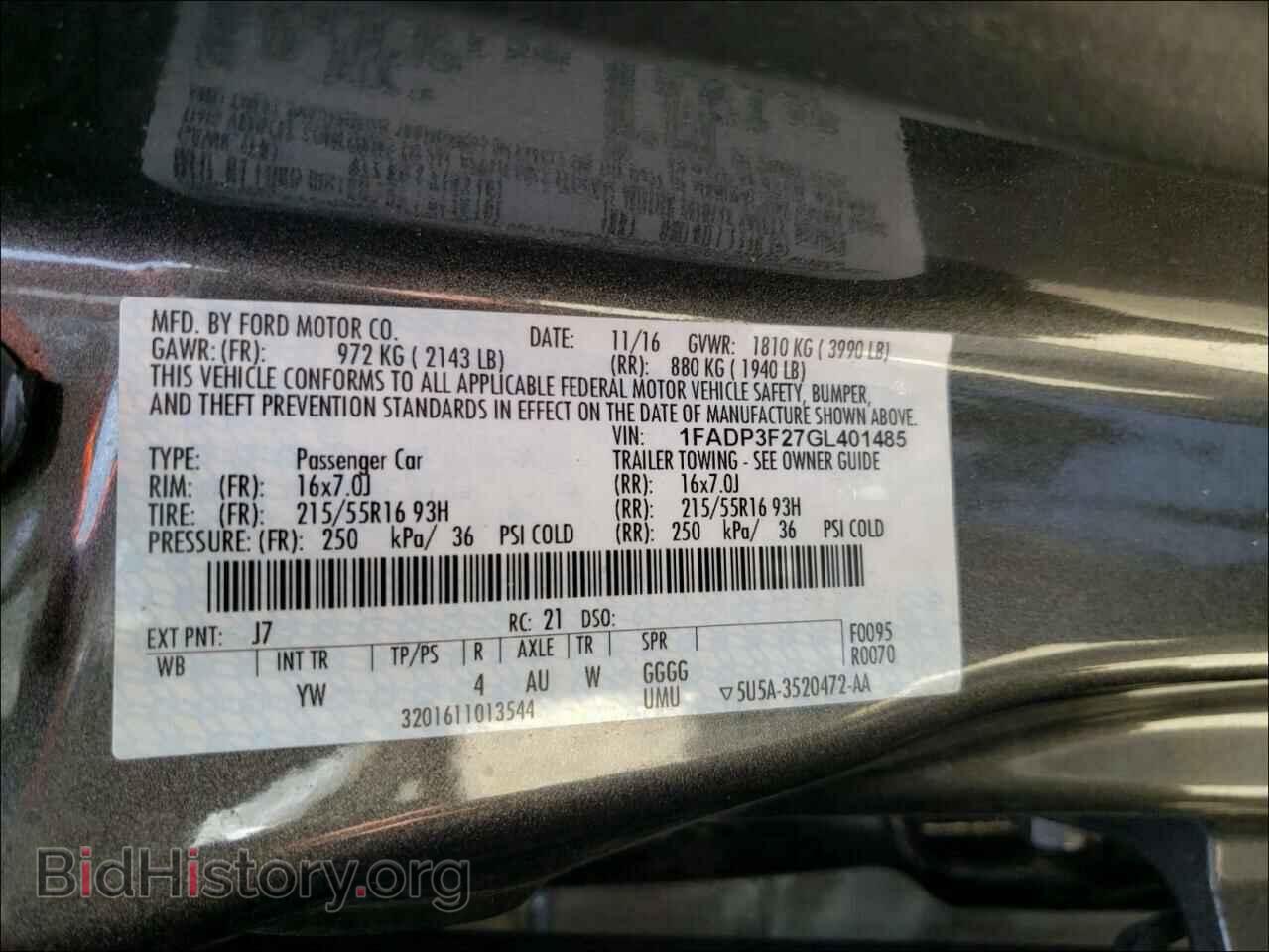 2016 FORD FOCUS - VIN: 1FADP3F27GL401485 - Photo 10