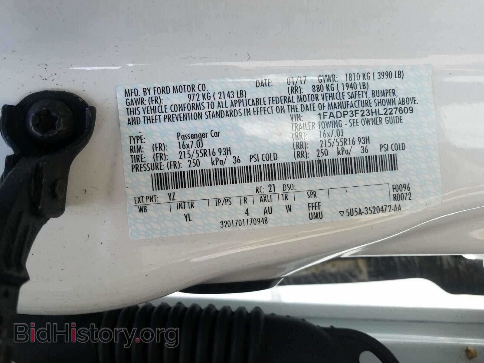 2017 FORD FOCUS - VIN: 1FADP3F23HL227609 - Фото 10