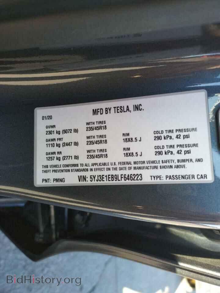 2020 TESLA MODEL 3 - VIN: 5YJ3E1EB9LF646223 - Фото 10