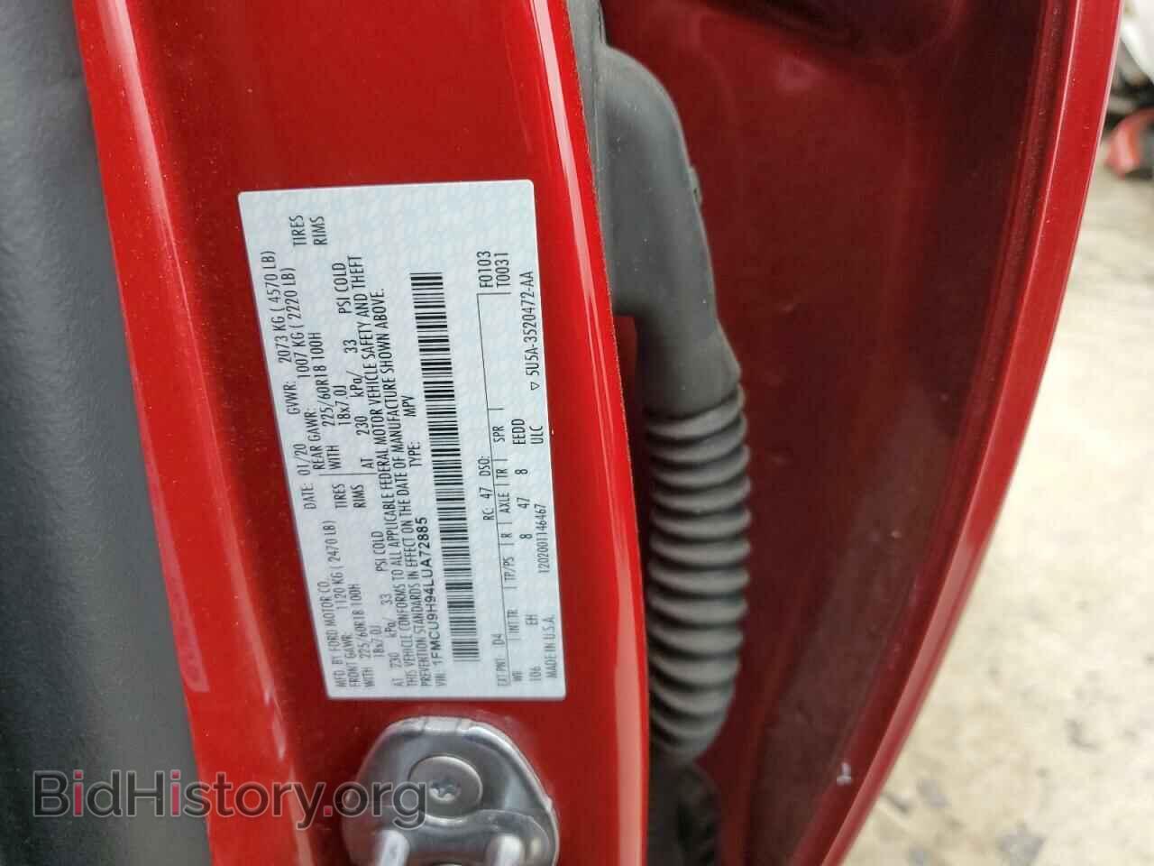 2020 FORD ESCAPE - VIN: 1FMCU9H94LUA72885 - Photo 13