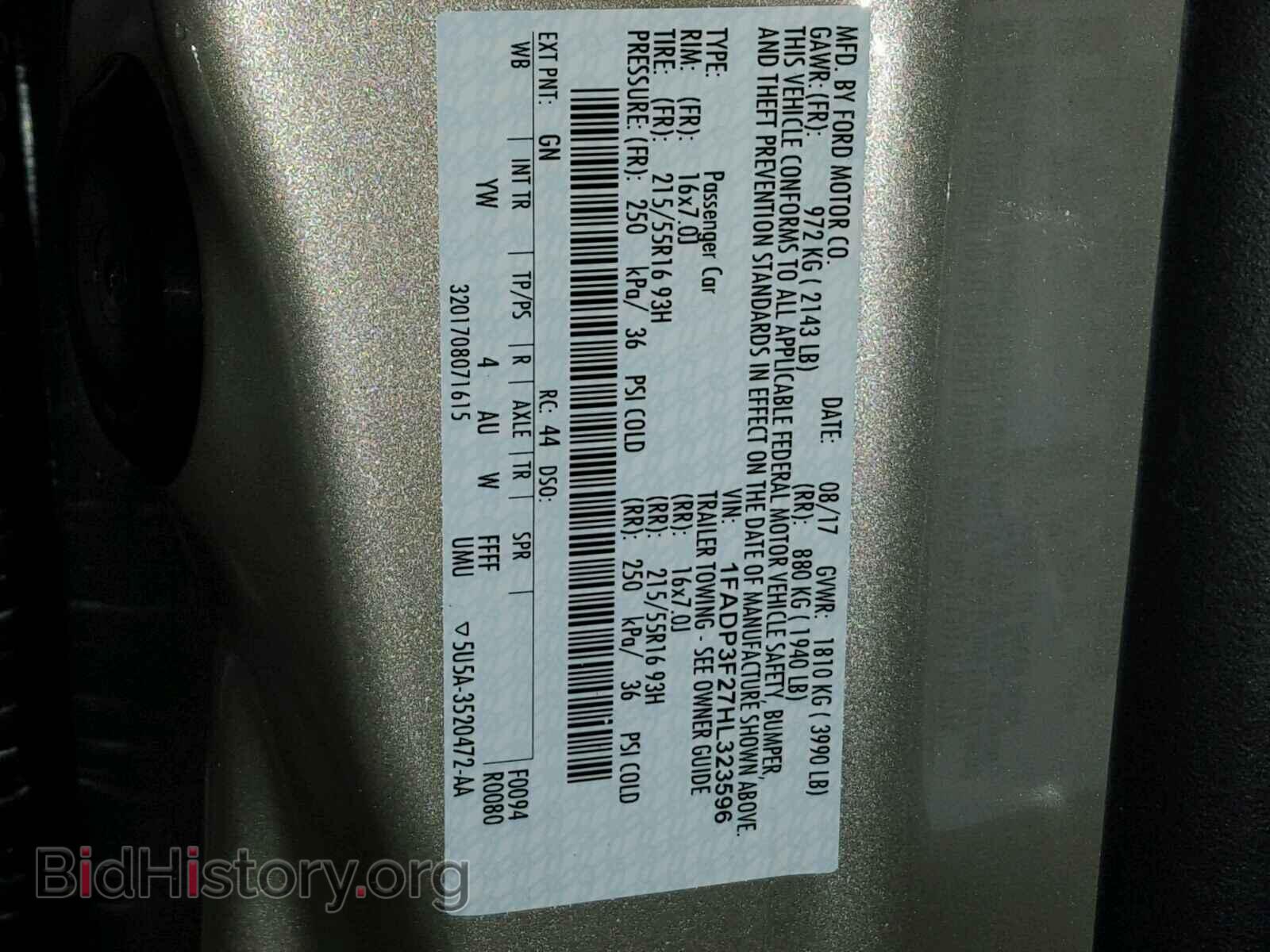 2017 FORD FOCUS - VIN: 1FADP3F27HL323596 - Фото 10