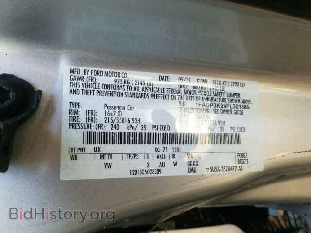 2015 FORD FOCUS - VIN: 1FADP3K29FL301389 - Фото 10