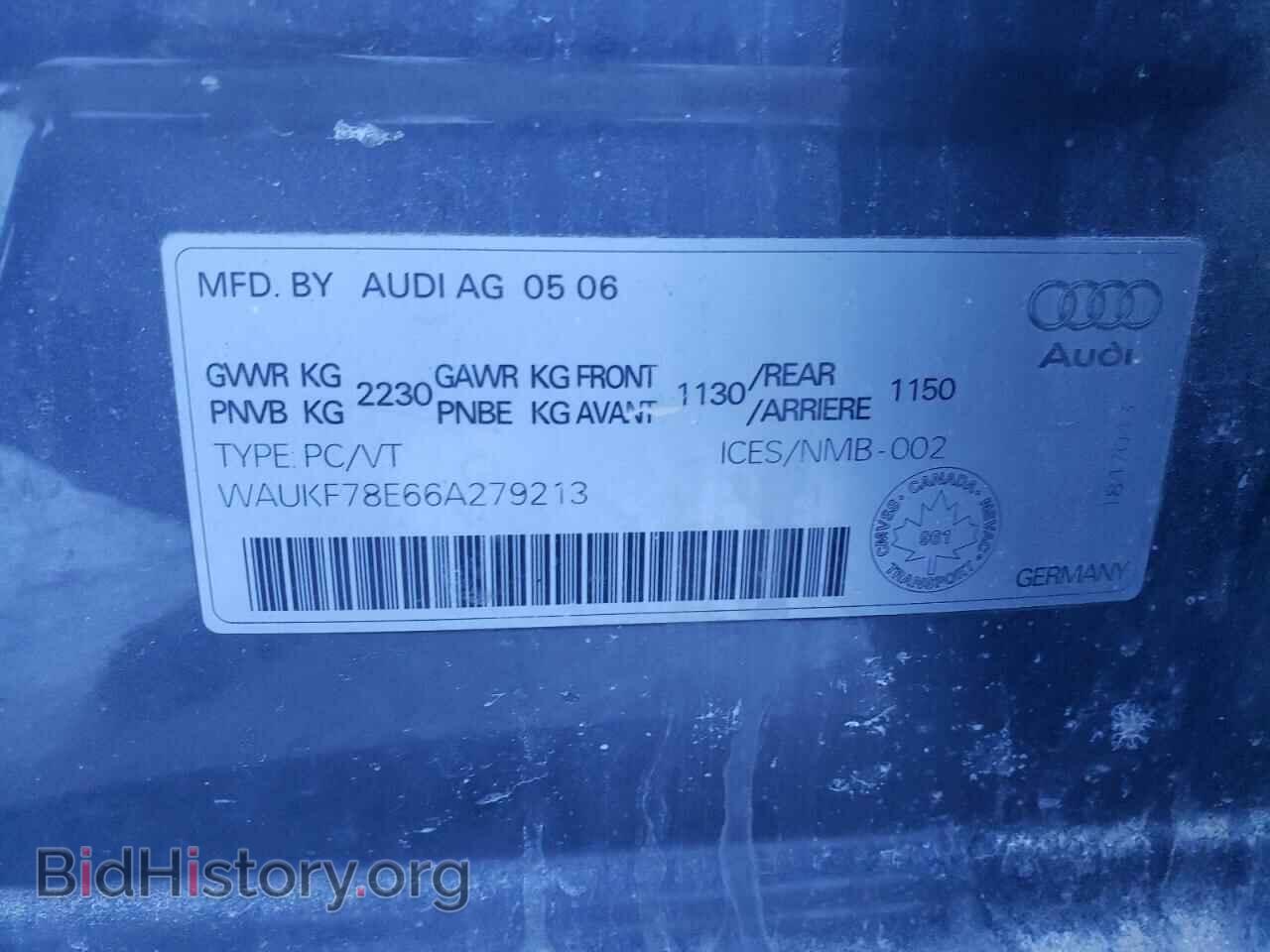 2006 AUDI A4 - VIN: WAUKF78E66A279213 - Фото 12