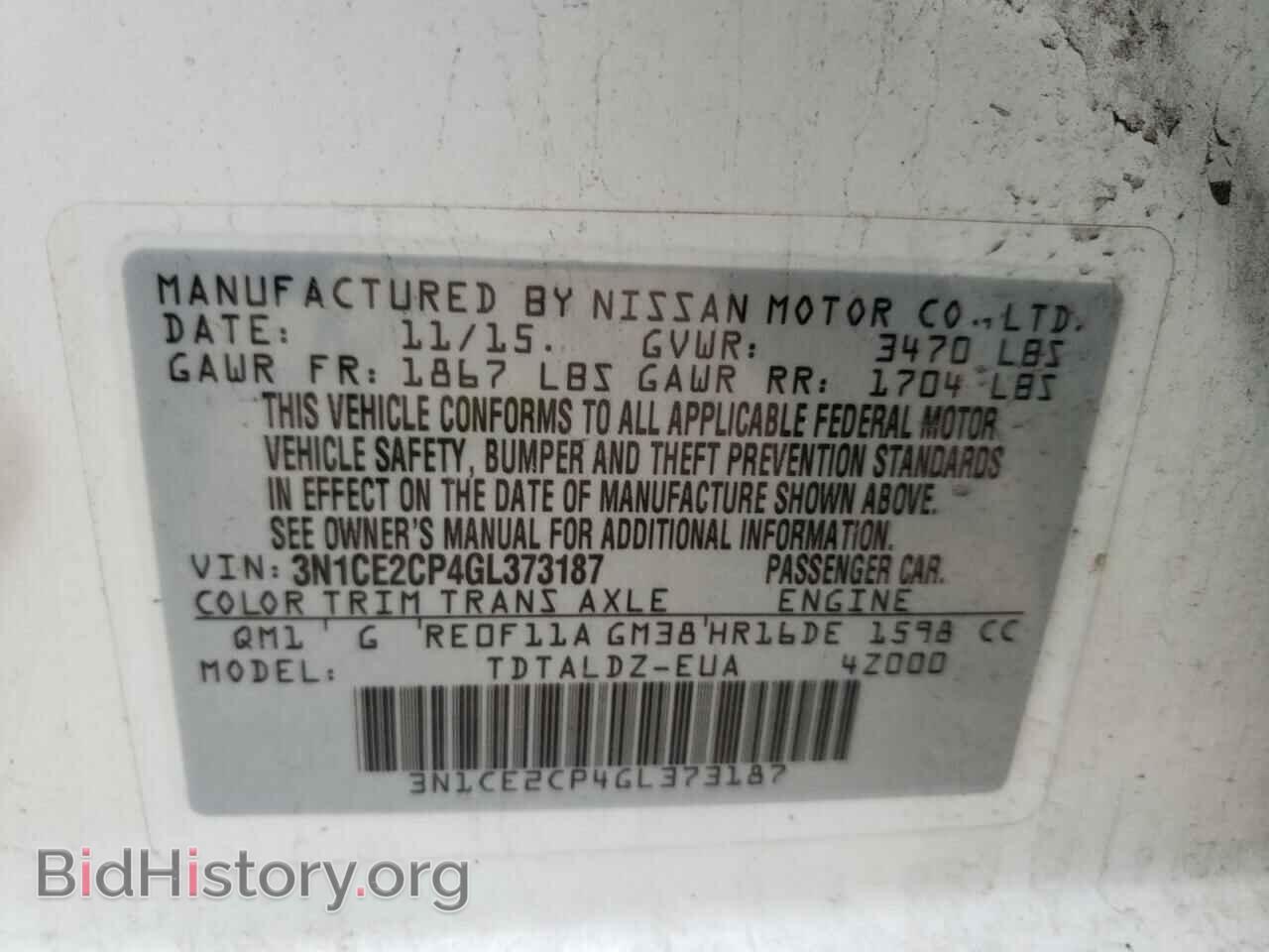 2016 NISSAN VERSA - VIN: 3N1CE2CP4GL373187 - Photo 10