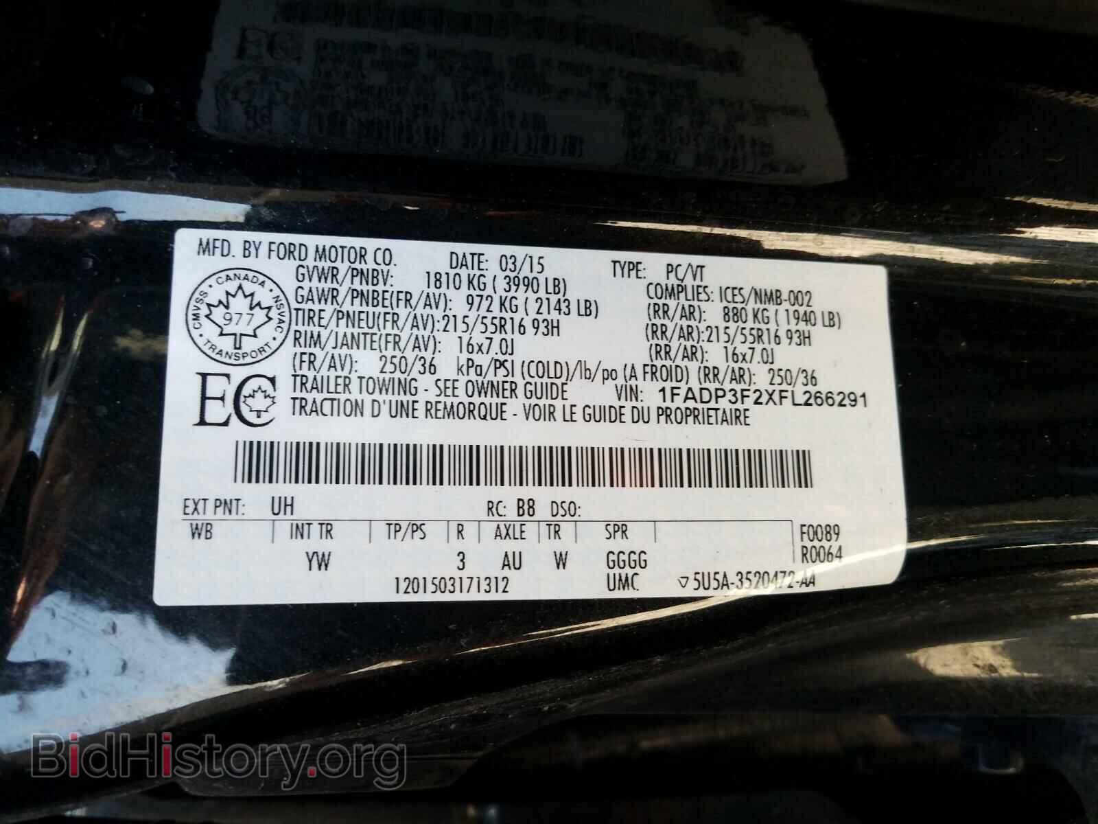 2015 FORD FOCUS - VIN: 1FADP3F2XFL266291 - Фото 10