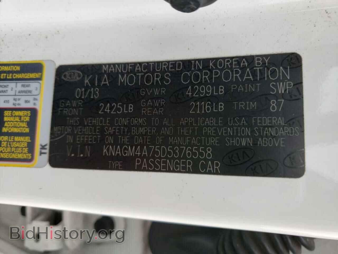 2013 KIA OPTIMA - VIN: KNAGM4A75D5376558 - Photo 10
