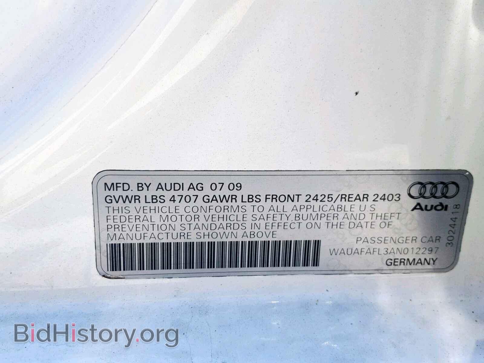 2010 AUDI A4 - VIN: WAUAFAFL3AN012297 - Фото 10