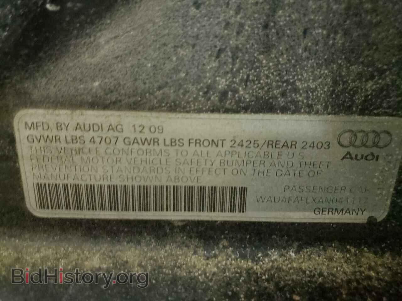 2010 AUDI A4 - VIN: WAUAFAFLXAN041117 - Фото 10
