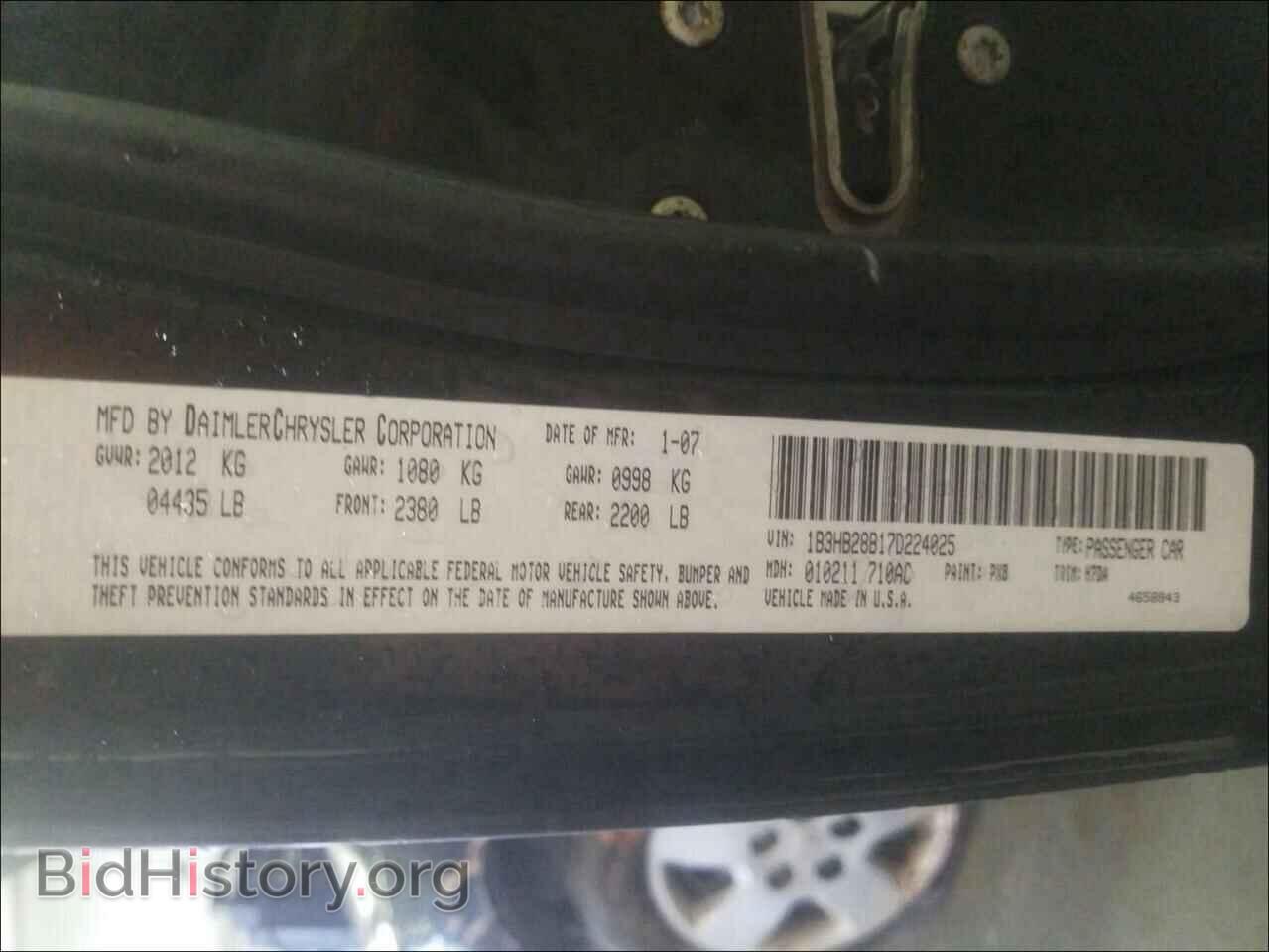2007 DODGE CALIBER - VIN: 1B3HB28B17D224025 - Photo 10