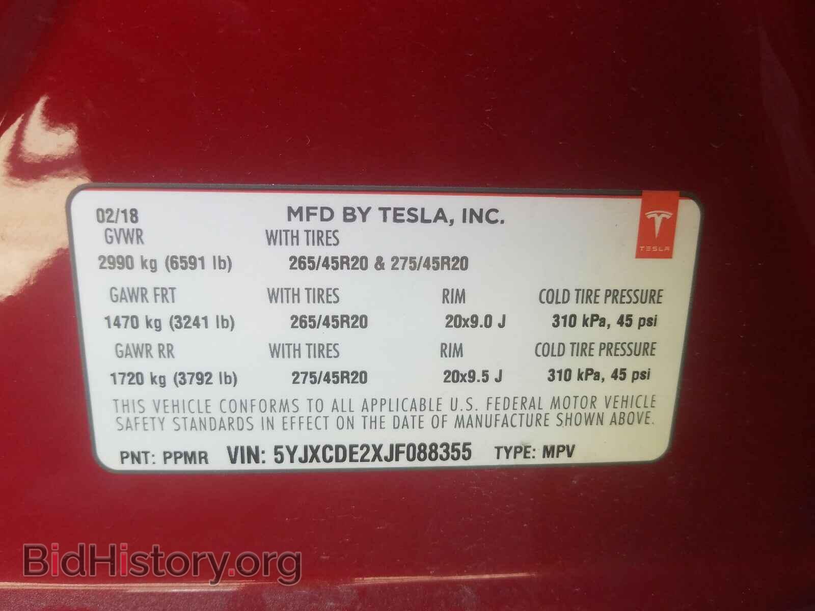 2018 TESLA MODEL X - VIN: 5YJXCDE2XJF088355 - Photo 10