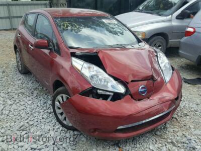 2015 Nissan LEAF Leaf S, красный — VIN 1N4AZ0CP6FC327664, Copart