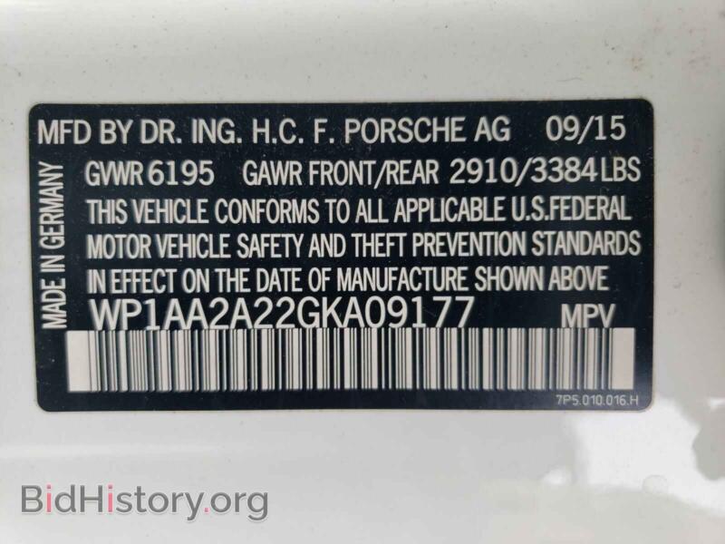 2016 Porsche CAYENNE (VIN WP1AA2A22GKA09177) — фото 10 из 10