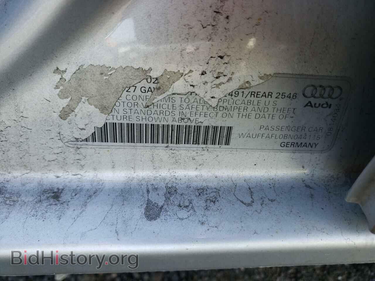 2011 AUDI A4 - VIN: WAUFFAFL0BN044115 - Фото 10