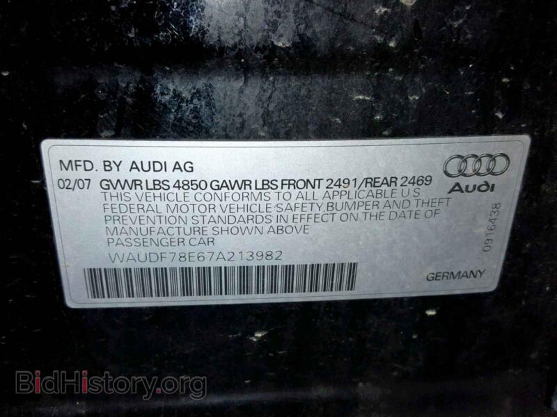 2007 Audi A4 (VIN WAUDF78E67A213982) — фото 10 из 10
