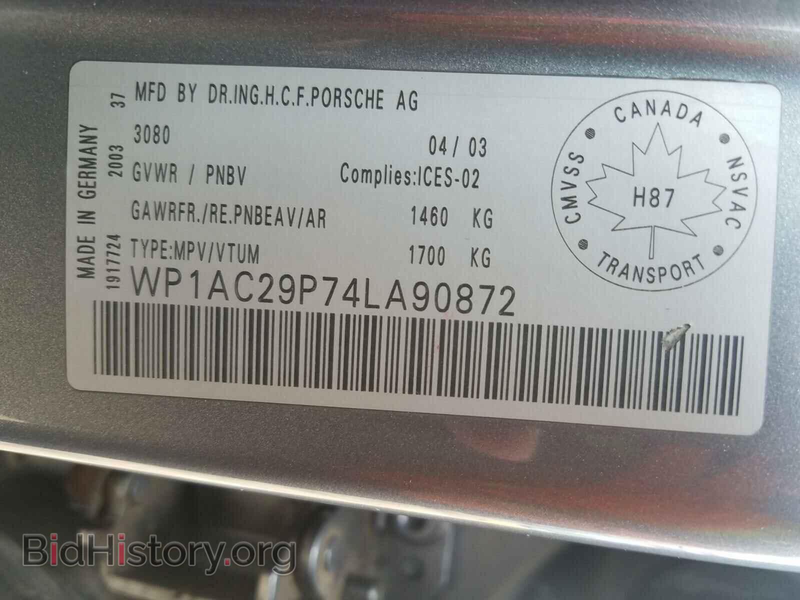 2004 PORSCHE CAYENNE - VIN: WP1AC29P74LA90872 - Фото 10