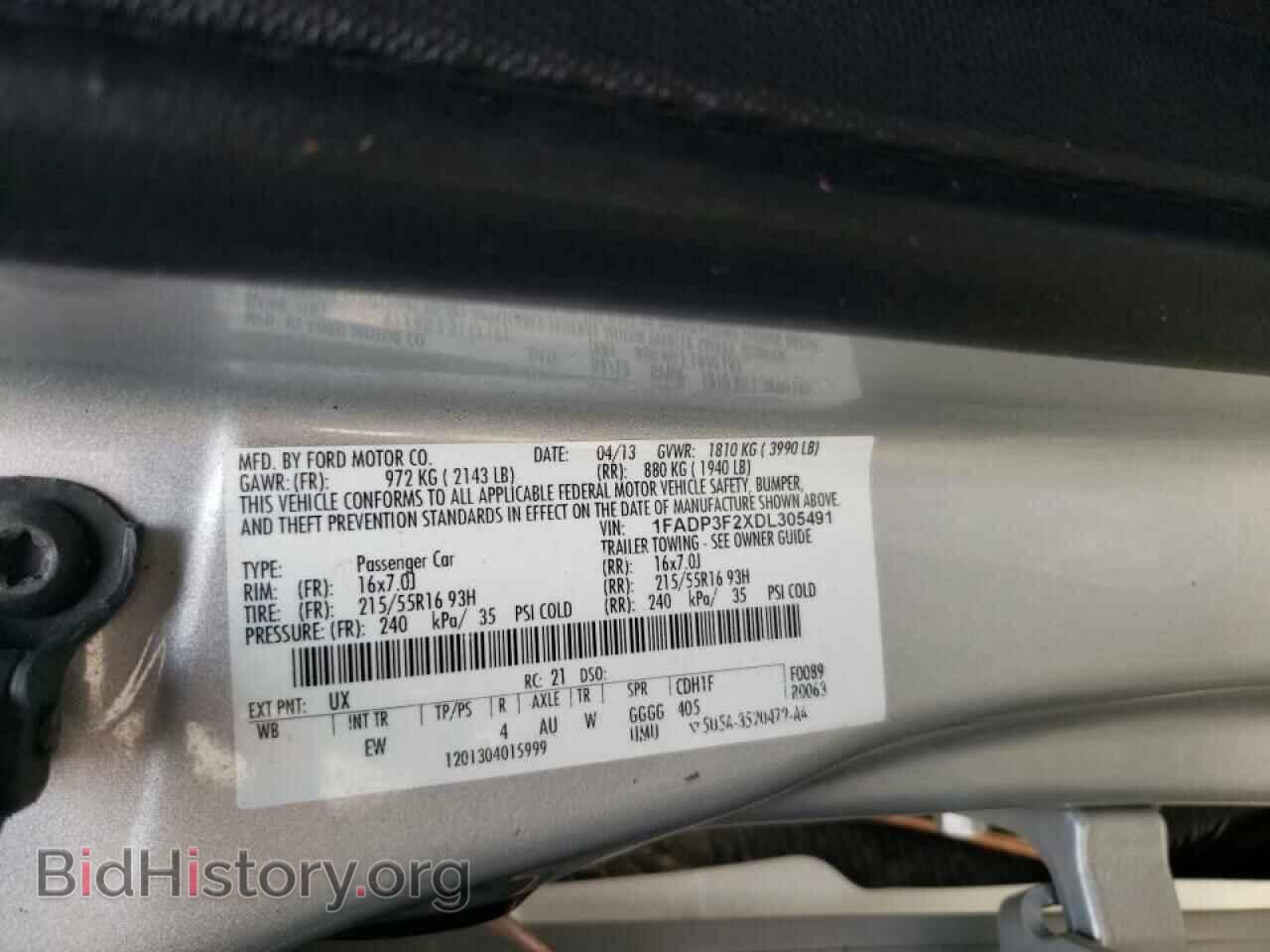 2013 FORD FOCUS - VIN: 1FADP3F2XDL305491 - Фото 10