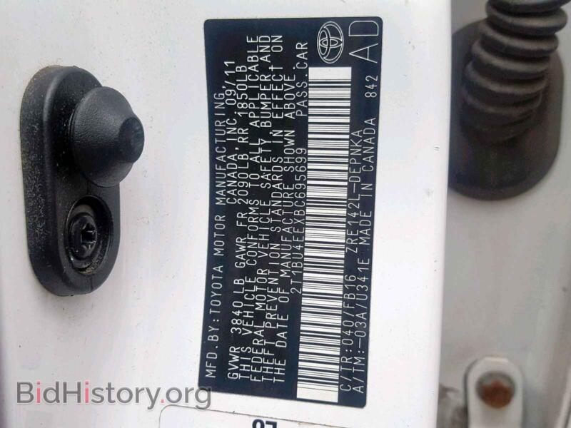 2011 Toyota COROLLA BA (VIN 2T1BU4EEXBC695699) — photo 10 of 10