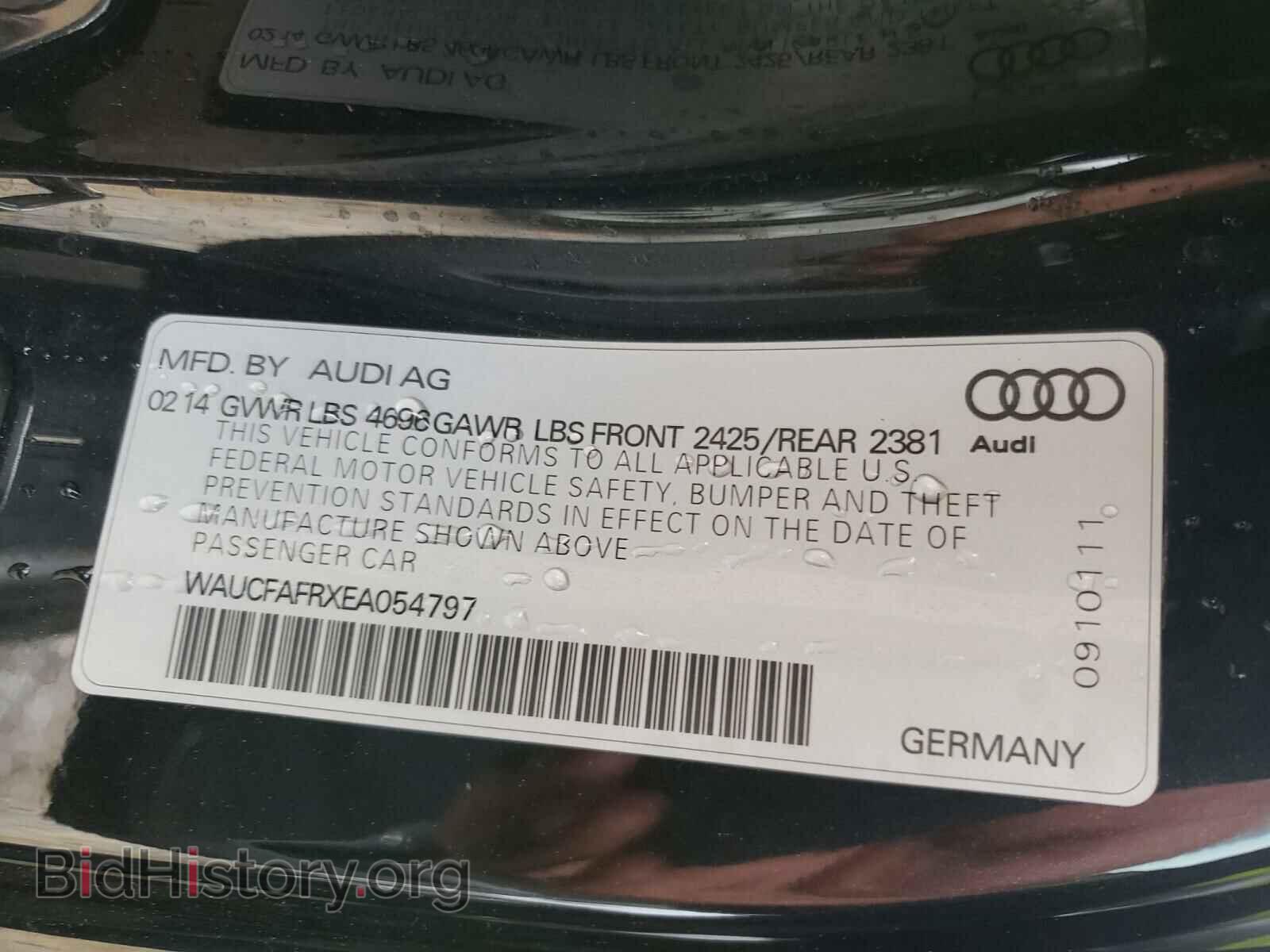 2014 AUDI A5 - VIN: WAUCFAFRXEA054797 - Фото 10