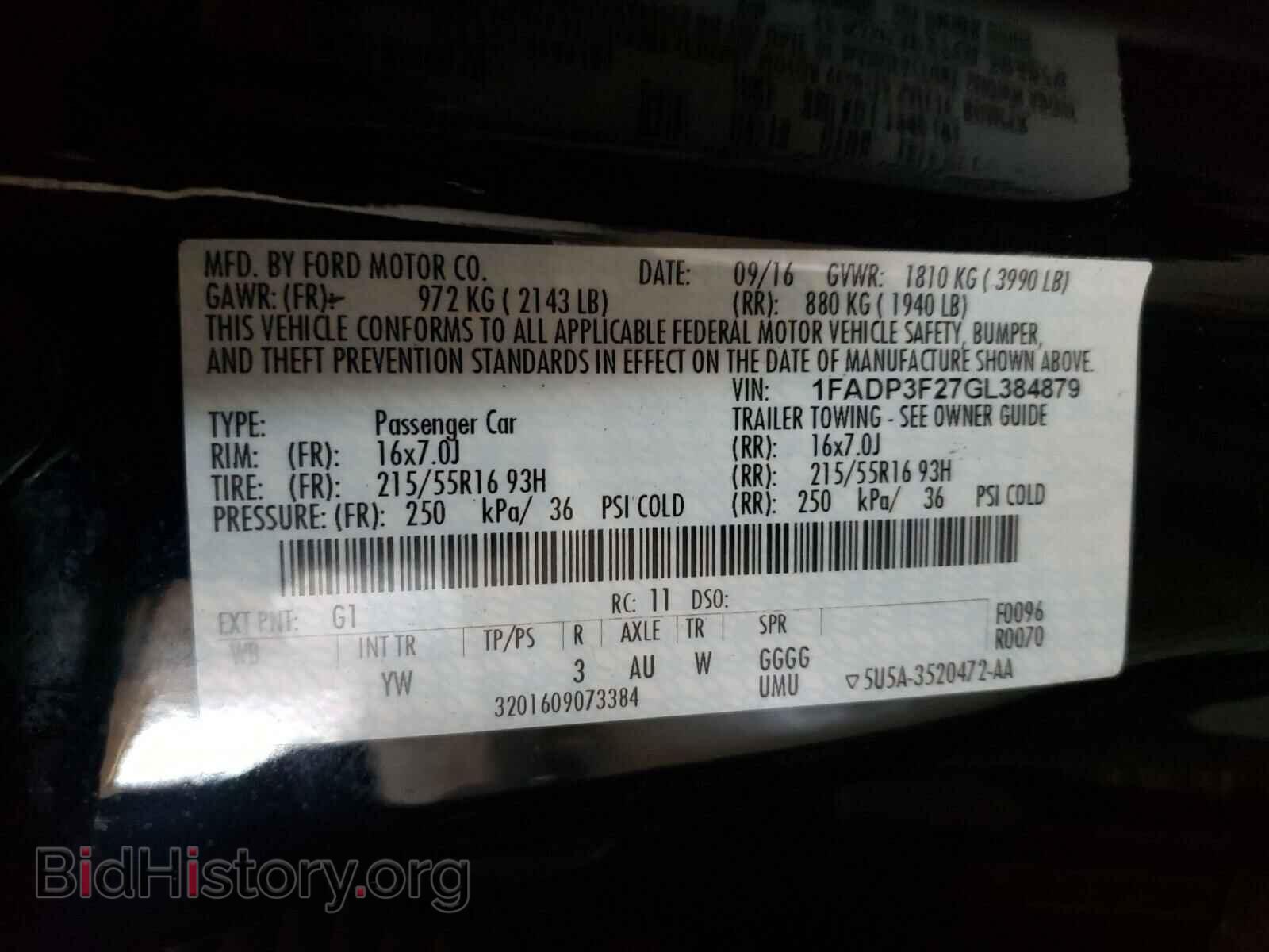 2016 FORD FOCUS - VIN: 1FADP3F27GL384879 - Фото 10