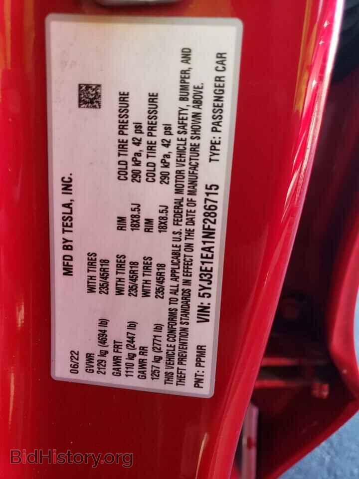 2022 TESLA MODEL 3 - VIN: 5YJ3E1EA1NF286715 - Photo 12