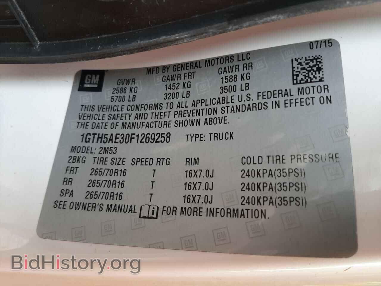 2015 GMC CANYON - VIN: 1GTH5AE30F1269258 - Фото 10