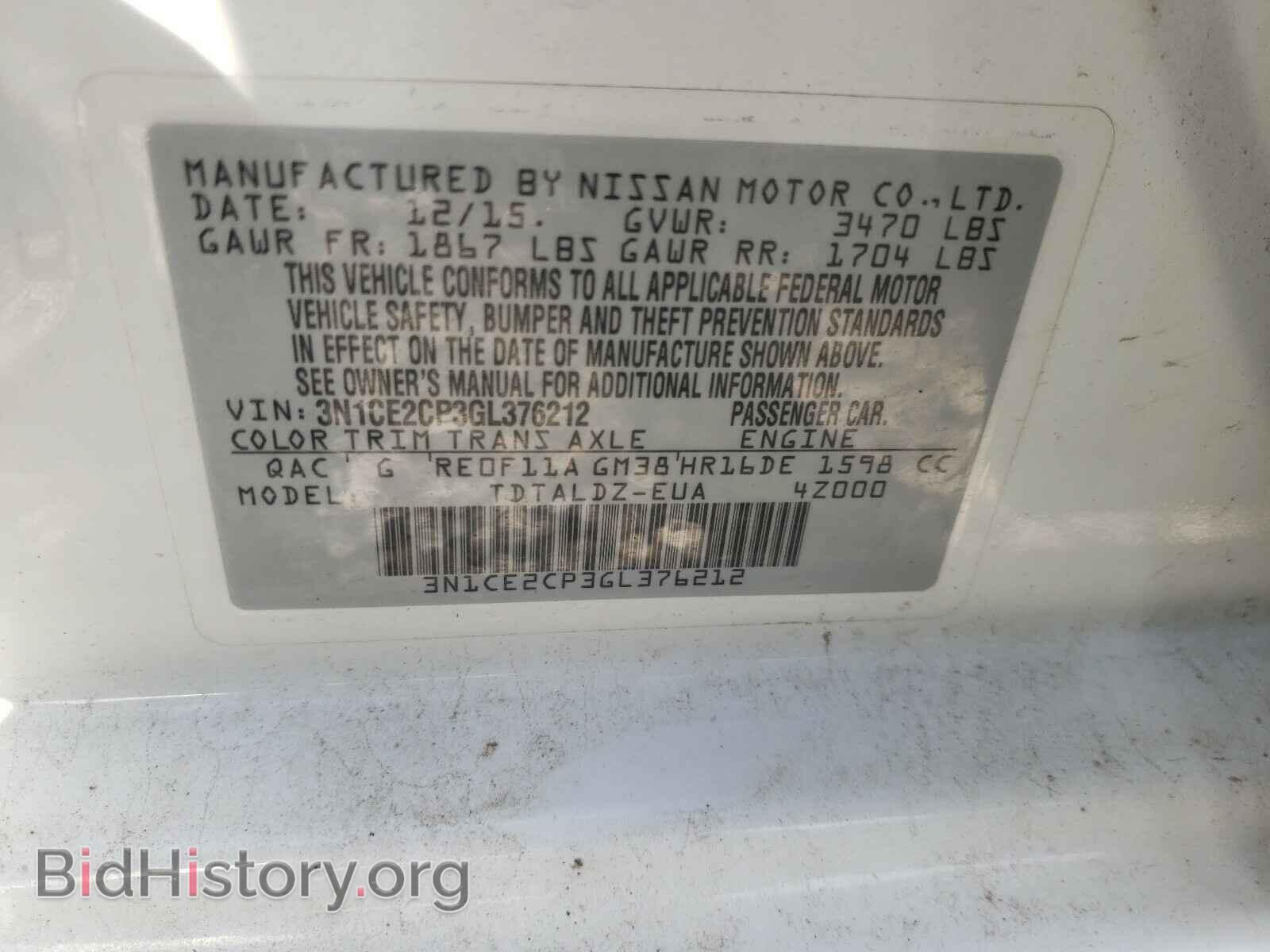 2016 NISSAN VERSA - VIN: 3N1CE2CP3GL376212 - Photo 10