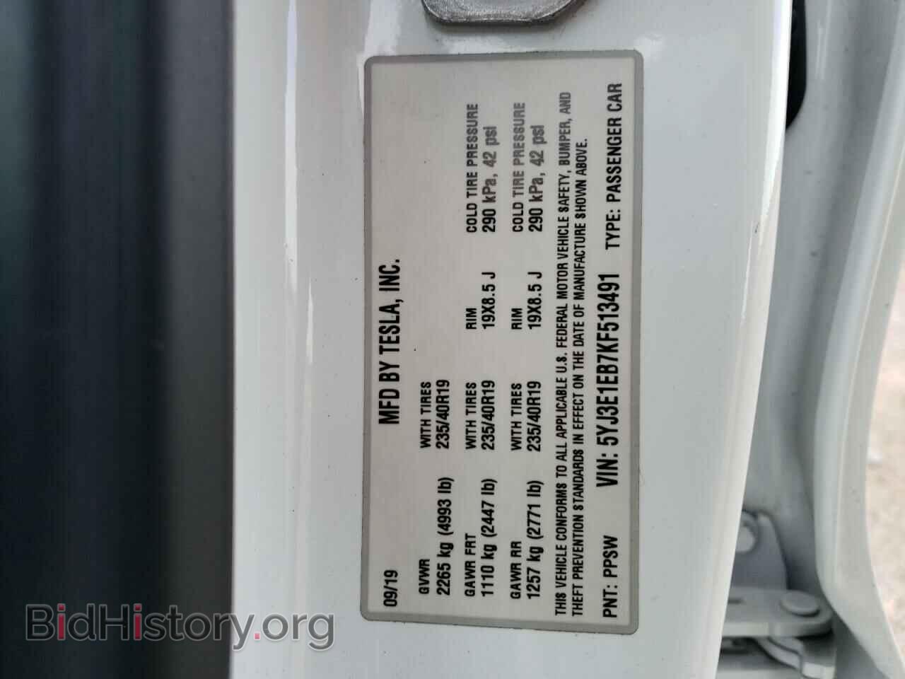 2019 TESLA MODEL 3 - VIN: 5YJ3E1EB7KF513491 - Photo 13