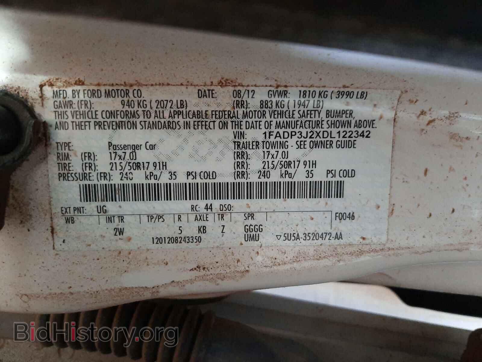 2013 FORD FOCUS - VIN: 1FADP3J2XDL122342 - Фото 10