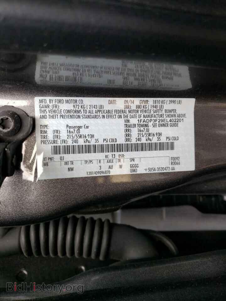 2014 FORD FOCUS - VIN: 1FADP3F29EL402201 - Фото 10