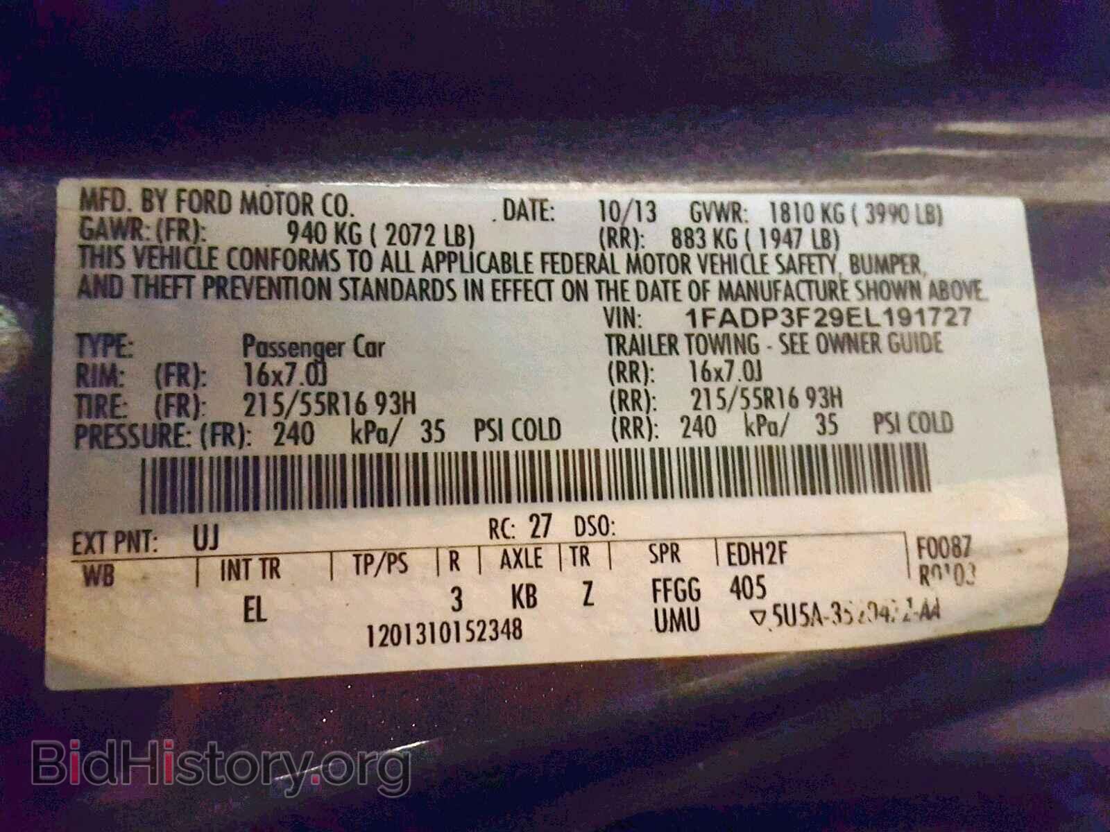 2014 FORD FOCUS SE - VIN: 1FADP3F29EL191727 - Фото 10