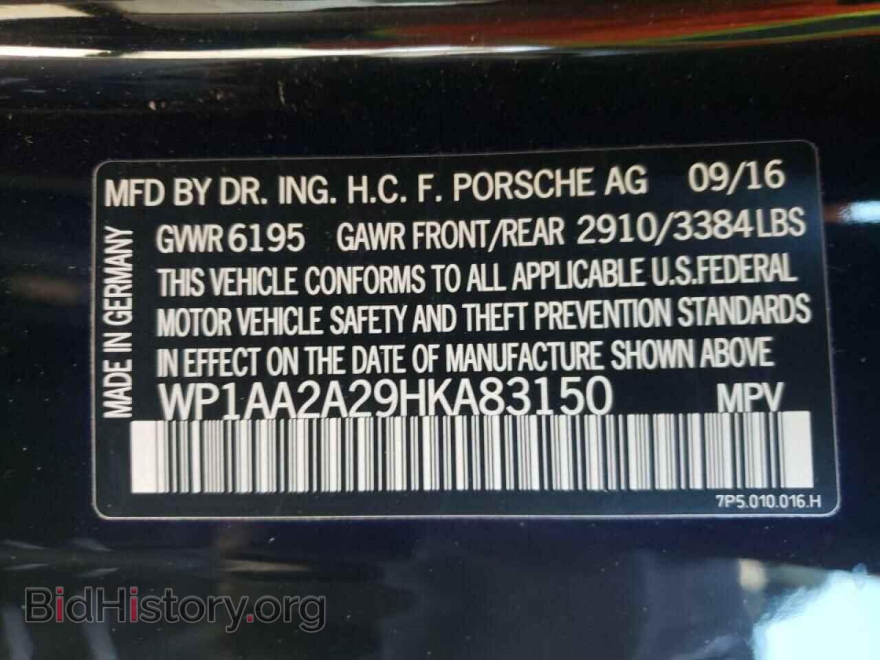 2017 PORSCHE CAYENNE - VIN: WP1AA2A29HKA83150 - Photo 10