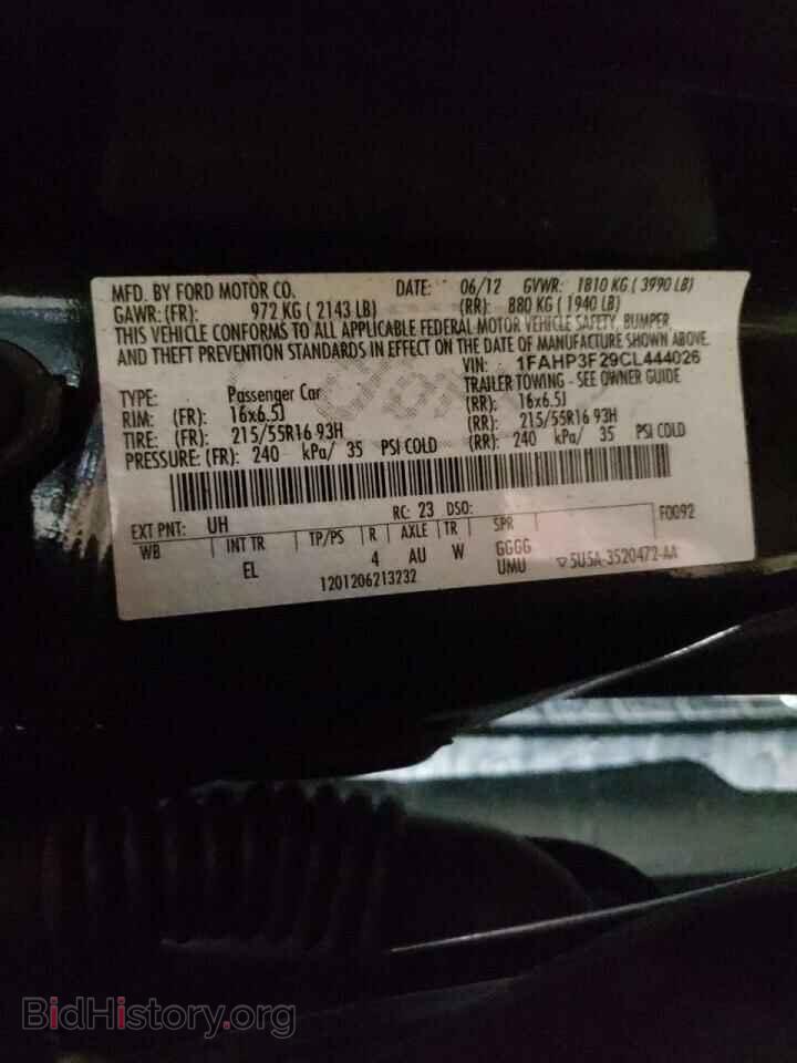 2012 FORD FOCUS - VIN: 1FAHP3F29CL444026 - Фото 10