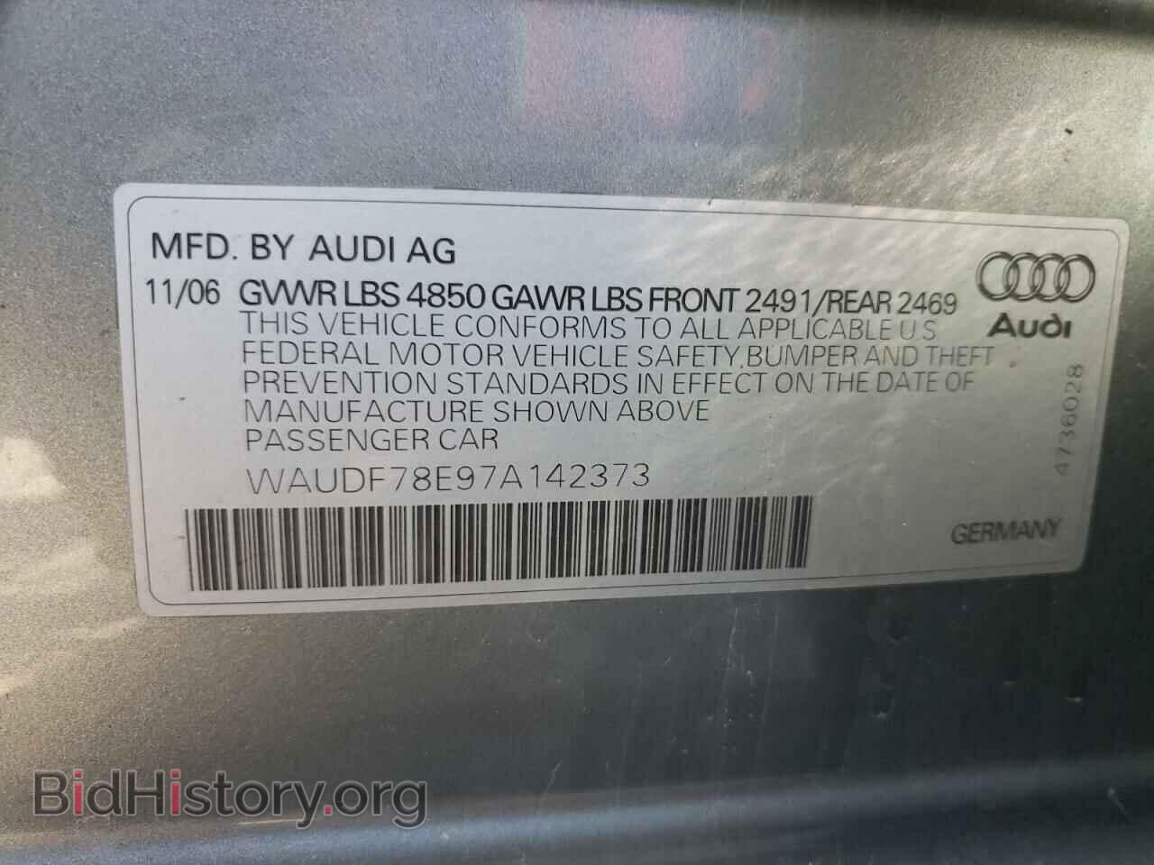 2007 AUDI A4 - VIN: WAUDF78E97A142373 - Photo 10